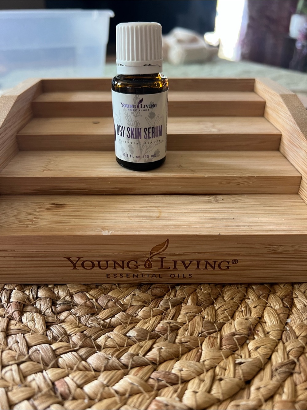 Young Living Dry Skin Serum in White and Amber Bottle